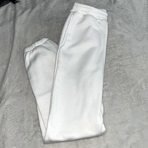 white sweat pants